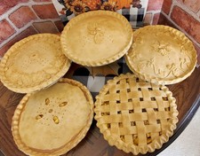 9 ½ Faux Fruit Pies Apple,Peach, Blueberry, Cherry & Banana  Lattice Top Pies