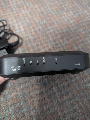 Cisco DPC3010 Cable Modem With Power Cord Black Works Well! DOCSIS 3.0 - Picture 2 of 4