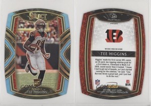 2020 Panini Select Club Level Light Blue Prizm Die-Cut Tee Higgins Rookie RC