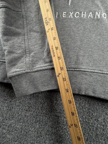 Armani Exchange Embroidered Pullover Gray Sweatshirt XL Icon Big Logo Men - Picture 8 of 14