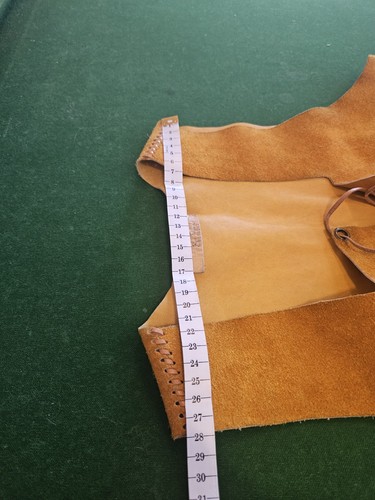 Vintage 70s Waterfall Hippie Gypsy Folk Leather Vest Mustard Yellow Size S-M - Picture 13 of 18
