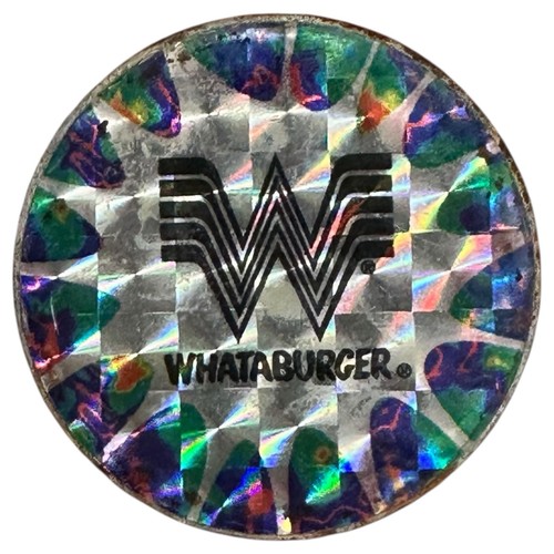 Whataburger Promotional Pog Slammers Metal Prism Milk Cap VTG 90s - Picture 2 of 6