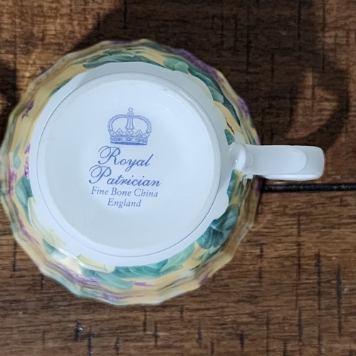 Royal Patrician Set da tè 5 pezzi osso fine Cina Inghilterra bordo oro floreale - Foto 10 di 23