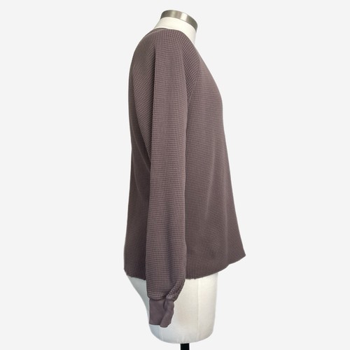 Lady White Co. Long sleeve raglan thermal anvil grey crewneck waffle knit sz S - Afbeelding 4 van 13