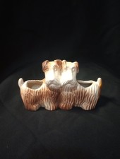 Antique Hand Painted Scotty Scottie Scottish Terrier Dog Figurine Doubl Planter