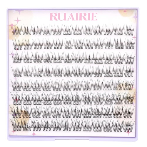 96 Stück Wispy Cluster Lashes D Curl 9-11 mm Klar Band Wimpernverlängerung Natur  - Bild 6 von 6