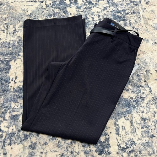 Apt 9 Women Trousers Pants Modern Fit Sz 10 Black Red Pinstriped - Picture 2 of 16