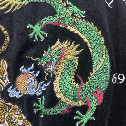 Entree Jacket Medium Velvet Vietnam Embroidered When I Die I'll Go to Heaven B83 - Picture 6 of 15