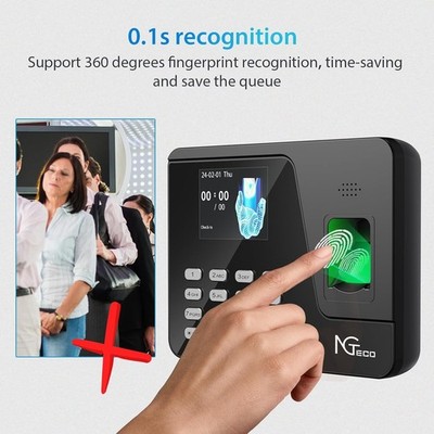 NGTeco Fingerprint Time Clock Small Business Shift Schedule No Monthly Fee