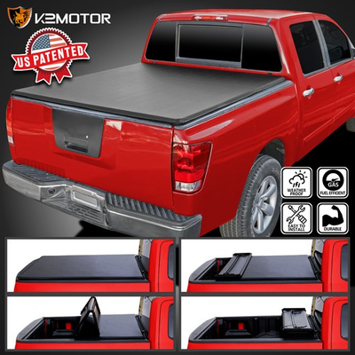 #ad #ad Fits 2004 2015 Titan 5.5FT 5#x27;6quot; Truck Short Bed Soft Quad 4 Fold Tonneau Cover $153.38