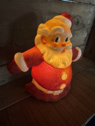 Vintage 40s GloLite Santa Glo Christmas Tree Topper Wall Plaque Lamp Light (TS) - Picture 2 of 19