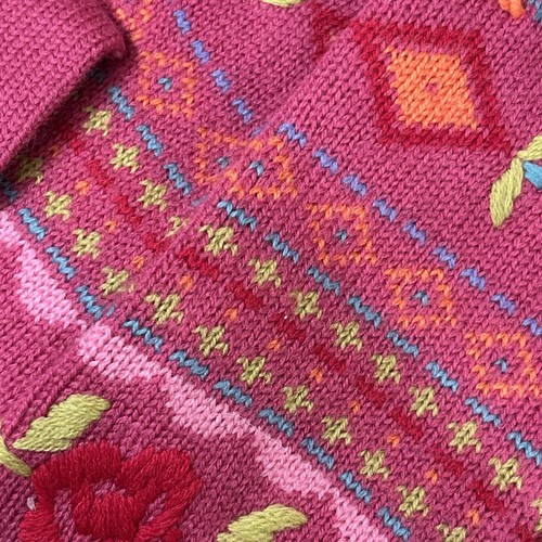 Gudrun Sjoden Wool Mittens Colorful Embroidered Boho Floral Bright NEW Playful - Picture 5 of 5