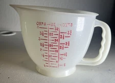 Tupperware Measuring Bowl Mix N Store 4 Cup 1288-5 Blue & Red VTG 1977