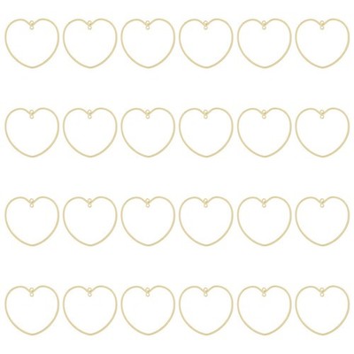 1box 24pcs Alloy Connector 2-Loop Link Pendants Heart 41x43x1.5mm Hole: 1.5mm