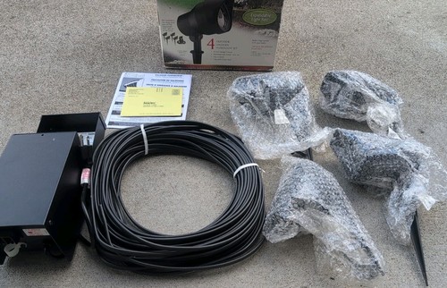 Intermatic Malibu  CL10304T Low Voltage Outdoor Light Kit 4 Floodlight Set Timer - Picture 2 of 10