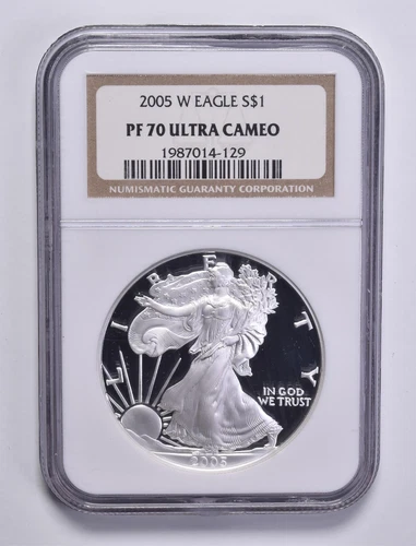 PF70 2005 American Silver Eagle 1 Oz NGC Graded Brown Label *4533