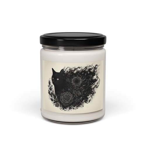 Mystical Black Cat - Scented or Unscented Soy Candle, 9oz - Gothic Decor - Picture 27 of 51
