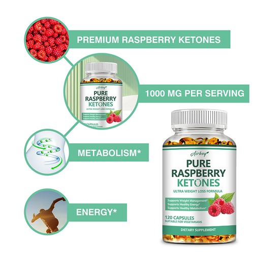 Raspberry Ketones Capsules 1000mg - Weight Loss, Fat Burning, Weight Management - Picture 4 of 14
