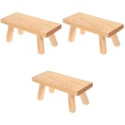 3 Pack Small Wood Foot Stool Decoration Short Wooden Rustic Mini