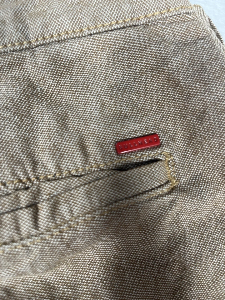 Pantalones chinos Bullhead para hombre 32x32 marrón Dillon ajustados tweed frente plano 2010 Foto 2 de 4