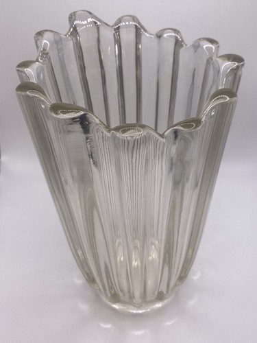 Fostoria American Celestial Ribbed Clear Vase Vintage 8” - Picture 5 of 10
