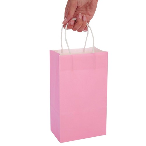 Gift Bags with Handles - 25 Pack, Small Pink , 5.3 x 3.2 x 9 In - Goodie Bags... - Picture 5 of 9
