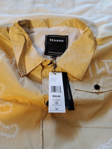 Reason Stay Wild Desert Themed Skull Snap Button Light Jacket Men's 2XL NWT - Picture 2 of 3