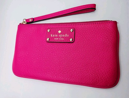 Kate Spade Pebbled Leather Wristlet Pouch Clutch Handgelenktasche Pink - Bild 9 von 9