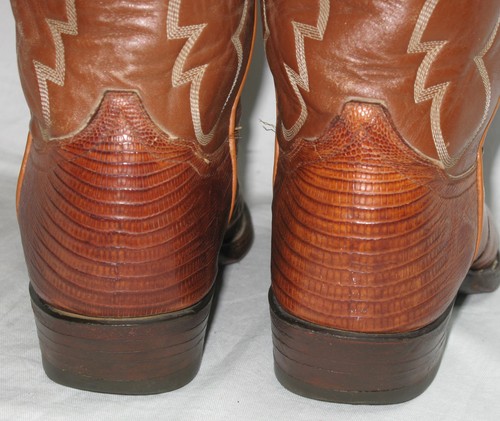 Vtg Black-Label Tony Lama Exotic Lizard Western Cowboy Boots Men Size 9.5 D USA - Picture 9 of 17
