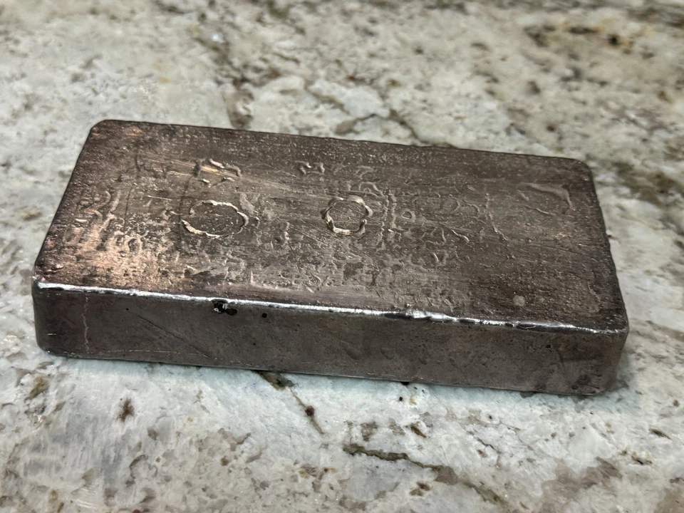 BARRA DE PLATA TROY ENGLEHARD 100 OZ .999+ #060021 coleccionable vintage vertida ozt Foto 2 de 4