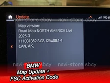 Original BMW North America LIVE 2025-3 FSC CODE + North America LIVE 2025-3 Map