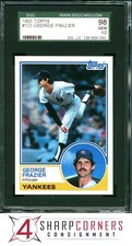 1983 TOPPS #123 GEORGE FRAZIER YANKEES SGC 10 GEM 98