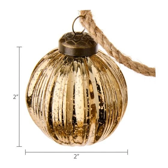 Guirnalda de Navidad My Texas House oro irrompible adorno 72 pulgadas vidrio mercurio Foto 2 de 4