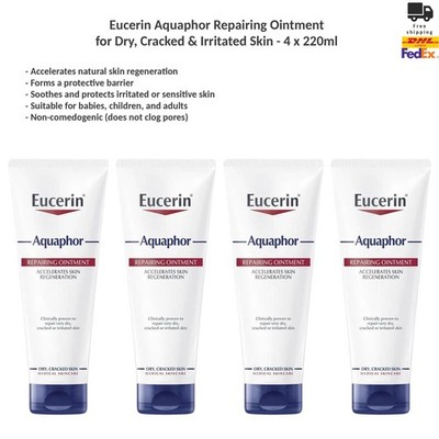 Eucerin Aquaphor Regenerating Ointment SOS Care for Dry, Irritated Skin 4x220ml