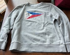 Brooks Brothers grey sweatshirt Sz Mens M Excellent Condition Sewn Flag Design