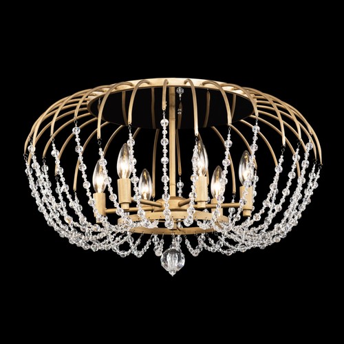 Varaluz 343S06 Voliere 6 Light 25"W Flush Mount Ceiling Fixture - Gold - Picture 5 of 5