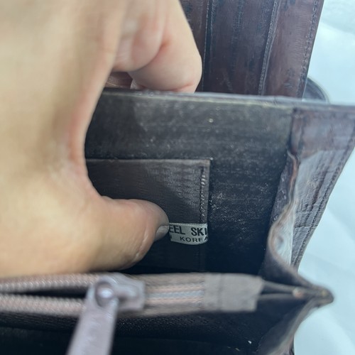 Vintage Eel Skin Brown Shoulder Bag/Clutch 2-in-1 bag, Formal, Classic, timeless - Picture 9 of 9