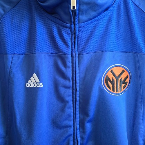 Adidas Jacket Blue New York Knicks Track Full Zip Jacket With Logo Large - Picture 3 of 13