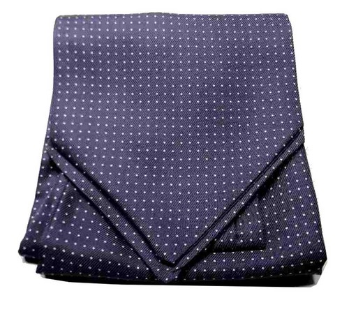 ASCOT UOMO A POIS BLU BIANCO SETA SILK SOIE CASHE COL MADE IN ITALY TOP CLASS - Picture 6 of 15
