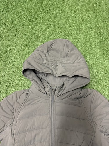 Giacca donna Lululemon Push Your Pace con cappuccio e zip intera taglia 8 blu vapore MARCATA - Foto 4 di 15