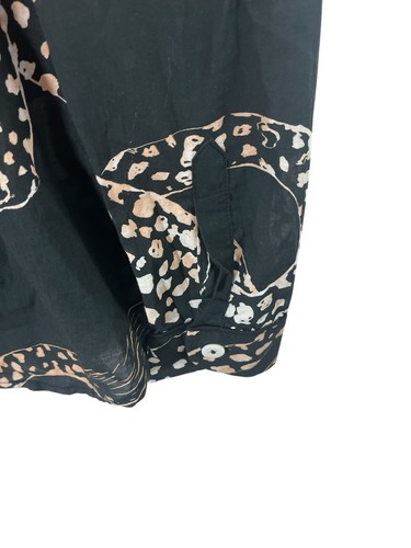 Desmond & Dempsey Black Jaguar Jag Medium Button Shirt Top Pajama Womens Jungle - Picture 7 of 11