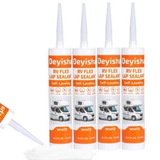 RV Roof Sealant 4 Packs, Self Leveling White, Caulking Tap Sealant for Roofing, 