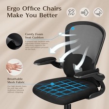 FELIXKING OFFICE DESK CHAIRS ERGONOMIC PC DESK CHAIR WHEELS FK936 - BLACK