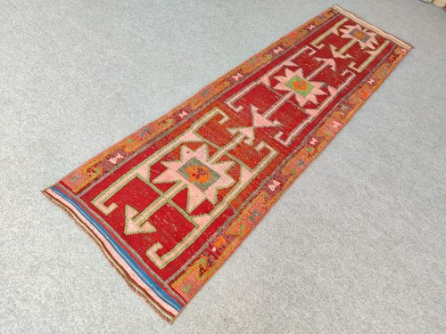 Rare Antique rug 3x11, Vibrant Turkish runner 3x11 vintage, Heriz rug, Herki rug - Picture 4 of 15