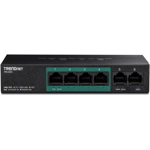 TRENDnet 6-Port Fast Ethernet PoE+ Switch, TPE-S50, 4 x Fast Ethernet PoE+ Ports - Picture 8 of 8
