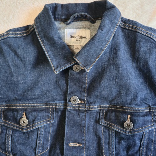Goodfellow & Co. Trucker Jacket Blue Denim Jean Men's Large - Picture 15 of 19