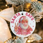 Funny Six Seven Meme Christmas Ornament, Viral Pink Santa Saying 6 7, Internet