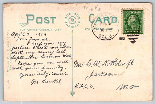 Postcard Humor Comic California Oranges Winter Snowballs in East Posted 1913 - Picture 2 of 2