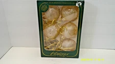 Visions By Holly Ornaments Iridescent Glass Set Of 5 Gold Vintage Christmas