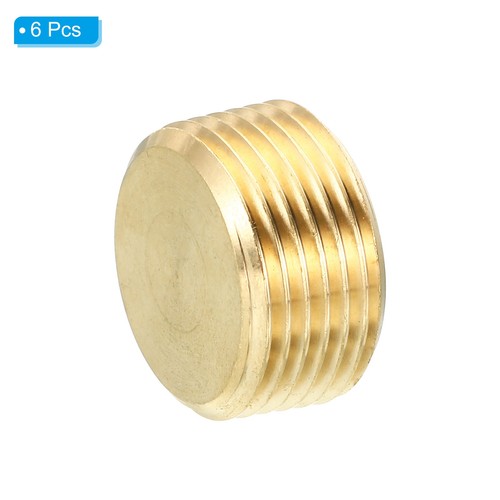 6Pcs 3/4" NPT Brass Hex Countersunk Plugs Hex Thread Socket Pipe Fittings - Picture 3 of 6